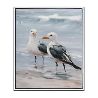 Streamline Art Shoreline Friends Ii Hand Embellished Canvas Art