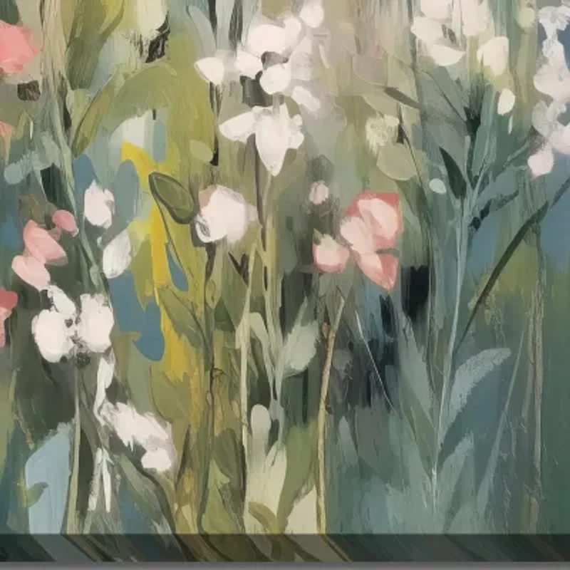 Streamline Art Tranquil Meadow Tones Ii Hand Embellished Canvas Art