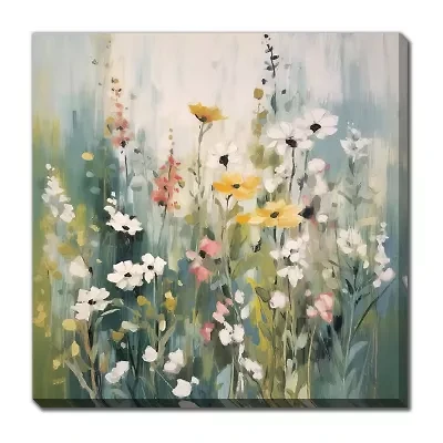Streamline Art Tranquil Meadow Tones Ii Hand Embellished Canvas Art