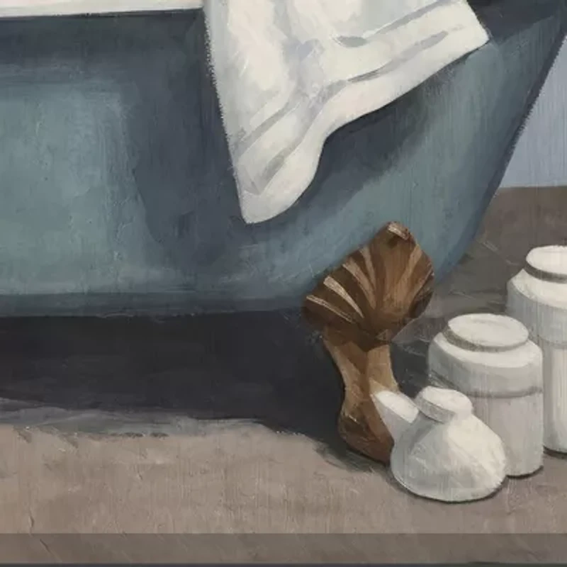 Streamline Art Bathtub Goats Ii Hand Embellished Canvas Art