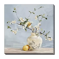 Streamline Art Lemon Blossom Ii Hand Embellished Canvas Art
