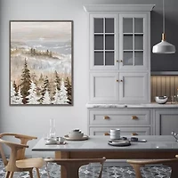 Streamline Art Pines At Dawn Hand Embellished Canvas Art