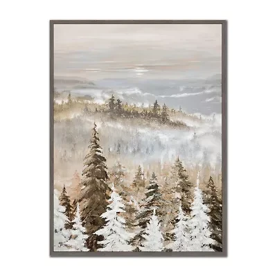 Streamline Art Pines At Dawn Hand Embellished Canvas Art