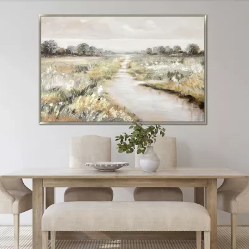 Streamline Art Quiet Meadow Hand Embellished Canvas Art