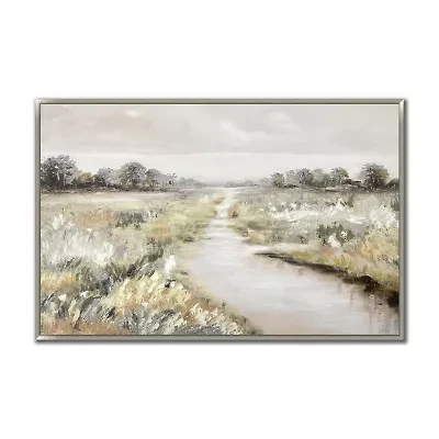 Streamline Art Quiet Meadow Hand Embellished Canvas Art