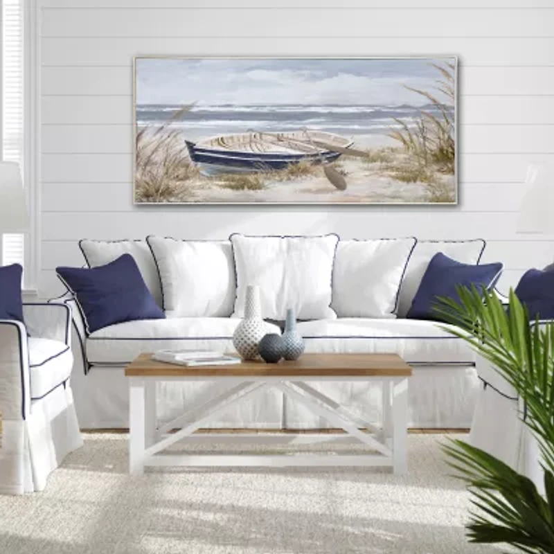 Streamline Art Morning Paddle Hand Embellished Canvas Art