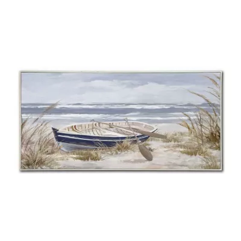 Streamline Art Morning Paddle Hand Embellished Canvas Art