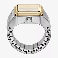 Relic By Fossil New! Relic By Fossil Women'S Silver And Gold Tone Ring Watch Zr44100 Mens Silver Tone Stainless Steel Bracelet Watch Zr44100
