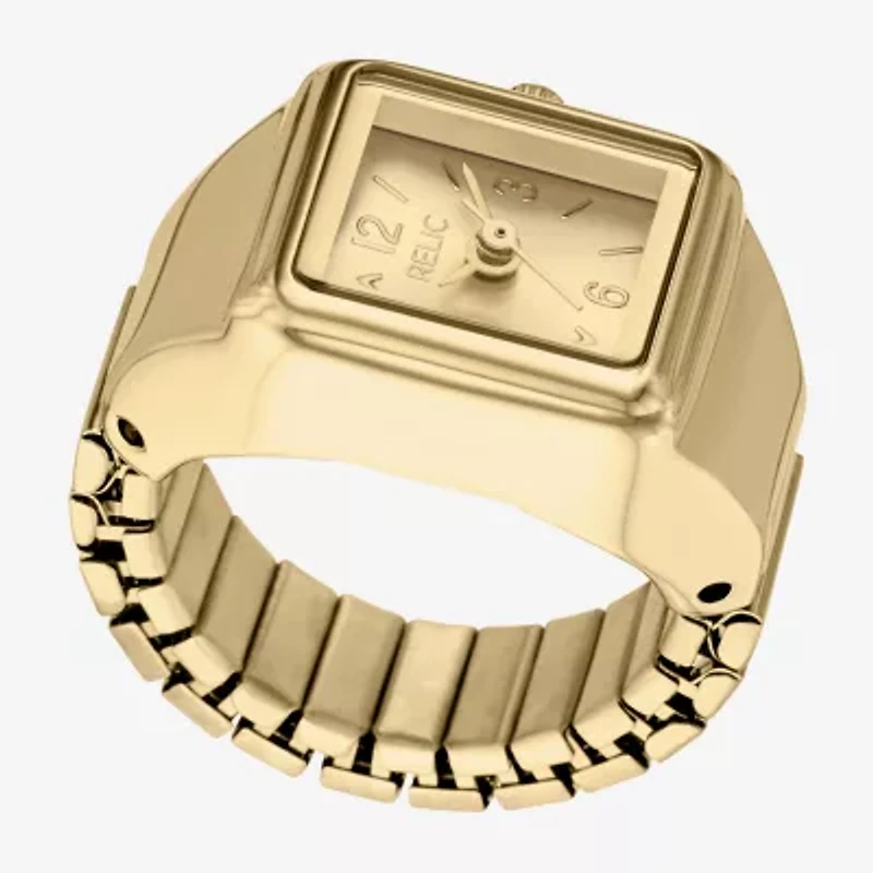Relic By Fossil Relic By Fossil Women'S Gold Tone Ring Watch Zr44200 Mens Gold Tone Stainless Steel Bracelet Watch Zr44200
