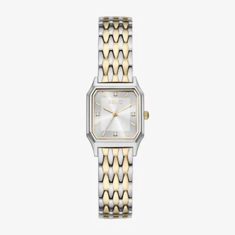 Relic By Fossil Womens Two Tone Bracelet Watch Zr34676