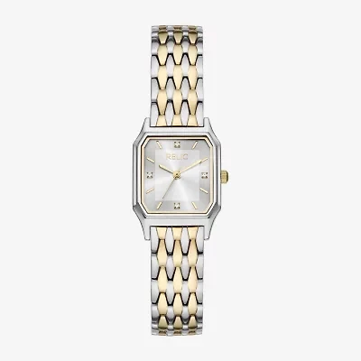 Relic By Fossil Womens Two Tone Bracelet Watch Zr34676