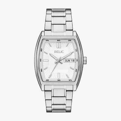 Relic By Fossil Mens Silver Tone Stainless Steel Bracelet Watch Zr77346