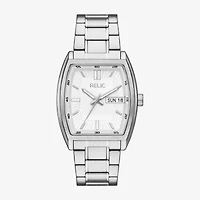 Relic By Fossil Mens Silver Tone Stainless Steel Bracelet Watch Zr77346