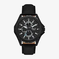Relic By Fossil Mens Black Leather Strap Watch Zr16052