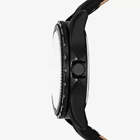 Relic By Fossil Mens Black Leather Strap Watch Zr16052