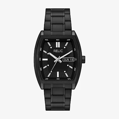 Relic By Fossil Mens Black Stainless Steel Bracelet Watch Zr77345