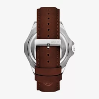 Relic By Fossil Mens Brown Leather Strap Watch Zr16053