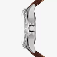 Relic By Fossil Mens Brown Leather Strap Watch Zr16053