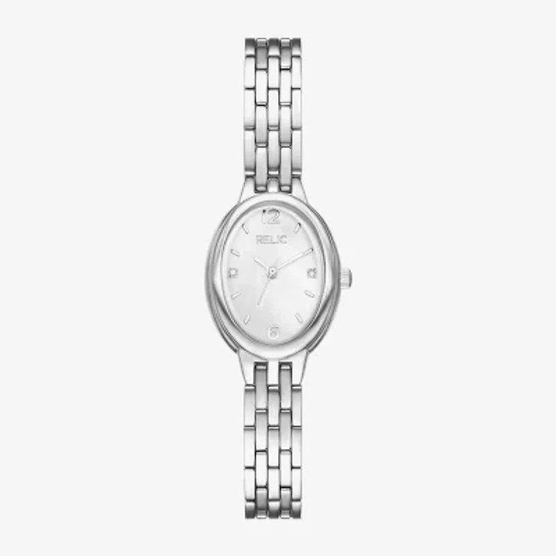 Relic By Fossil Womens Silver Tone Bracelet Watch Zr34679