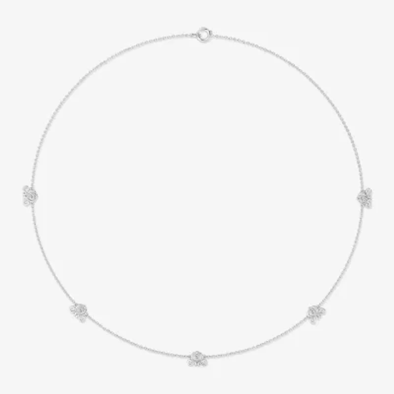 Enchanted Disney Fine Jewelry Cinderella (I / I2) Womens Sterling Silver 18 Inch Cable Chain Necklace