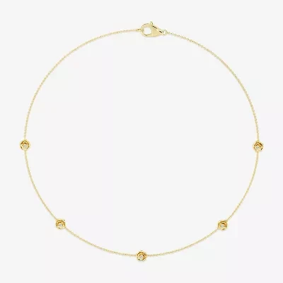 Enchanted Disney Fine Jewelry Belle (I / I2) Womens 14K Gold Over Silver 18 Inch Cable Chain Necklace