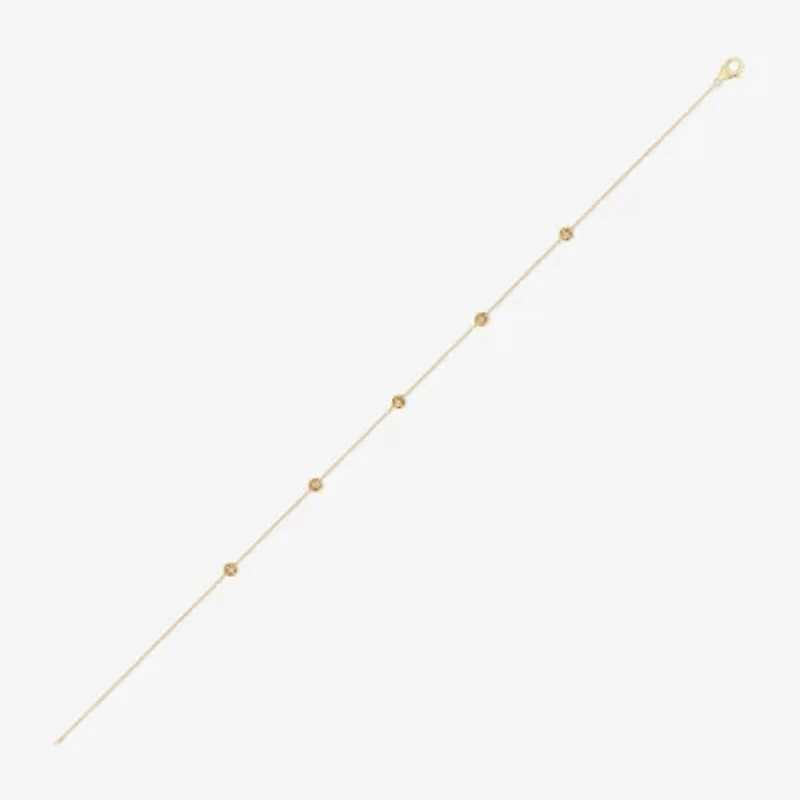 Enchanted Disney Fine Jewelry Belle (I / I2) Womens 14K Gold Over Silver 18 Inch Cable Chain Necklace