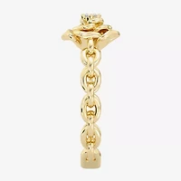 Enchanted Disney Fine Jewelry Belle (I / I2) Womens Diamond Accent Lab Grown White 14K Gold Over Silver Princess Cocktail Ring