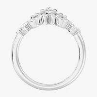 Enchanted Disney Fine Jewelry Cinderella (I / I2) Womens Diamond Accent Lab Grown White Sterling Silver Princess Cocktail Ring