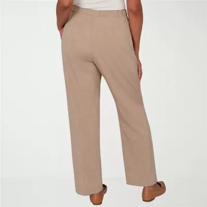 Alfred Dunner Grand Bazaar Womens Misses Short Straight Mid Rise Pull-On Pant