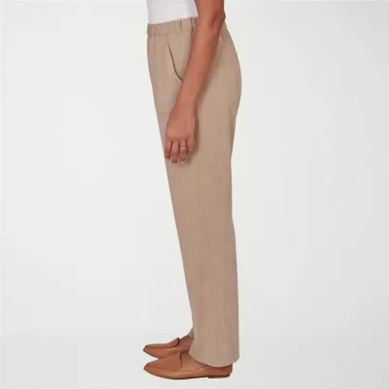 Alfred Dunner Grand Bazaar Womens Misses Short Straight Mid Rise Pull-On Pant