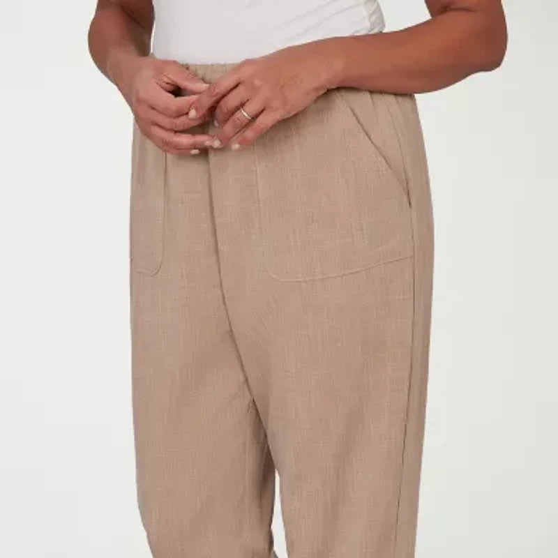 Alfred Dunner Grand Bazaar Womens Misses Short Straight Mid Rise Pull-On Pant