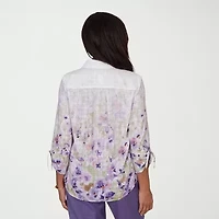 Alfred Dunner Grand Bazaar Womens 3/4 Sleeve Blouse