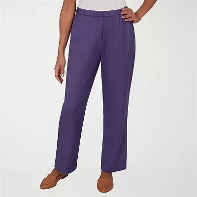 Alfred Dunner Grand Bazaar Womens Misses Short Straight Mid Rise Pull-On Pant