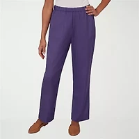 Alfred Dunner Grand Bazaar Womens Misses Short Straight Mid Rise Pull-On Pant