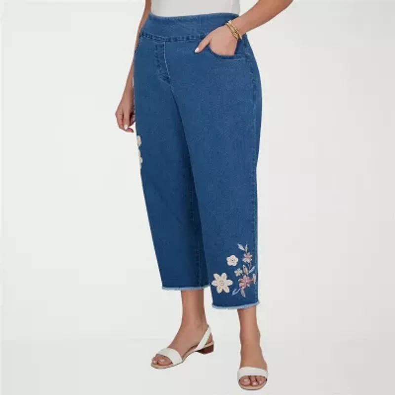 Alfred Dunner Camden Market Womens Ankle Mid Rise Pant