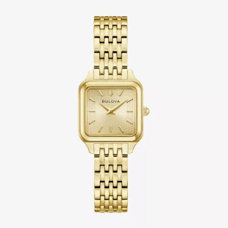Bulova Womens Gold Tone Stainless Steel Bracelet Watch 97l191
