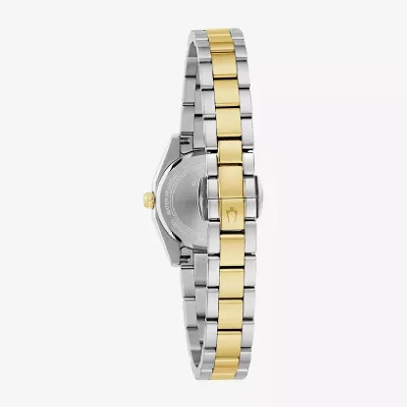 Bulova Womens Two Tone Stainless Steel Bracelet Watch 98l331
