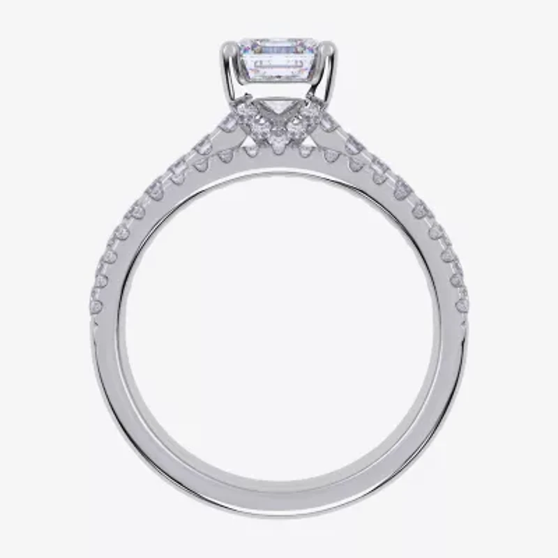 G / Vs2-Si1) Womens 3 1/2 CT. T.W Lab Grown White Diamond 10K Gold Side Stone Bridal Set