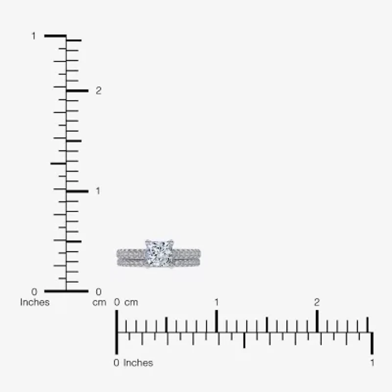 G/Vs2-Si1 Womens 2 1/2 CT. T.W. Lab Grown White Diamond 10K Gold Side Stone Bridal Set