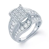 3 CT.T.W. Natural Diamond 14K White Gold Engagement Ring