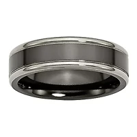 Mens 6.5Mm Two Tone Titanium Wedding Band