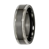 Mens 6.5Mm Two Tone Titanium Wedding Band