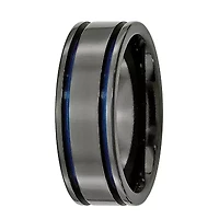 Personalized Mens 8mm Black Titanium Wedding Band