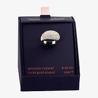 Sparkle Allure Womens Crystal 14K Gold Over Brass Hypoallergenic Cocktail Ring
