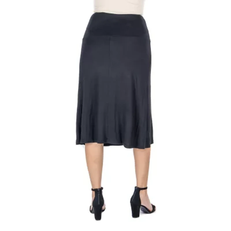 24seven Comfort Apparel Womens Mid Rise Maternity A-Line Skirt
