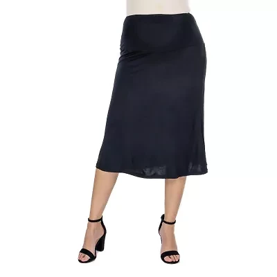 24seven Comfort Apparel Womens Mid Rise Maternity A-Line Skirt