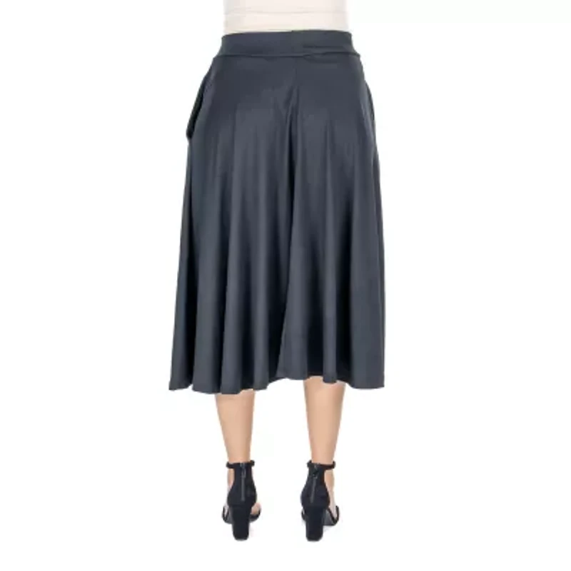 24seven Comfort Apparel Womens Mid Rise A-Line Skirt
