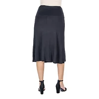 24seven Comfort Apparel Womens Mid Rise A-Line Skirt