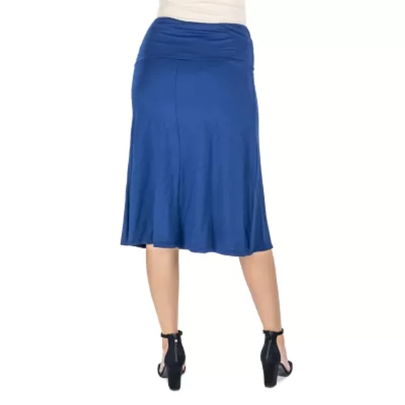 24seven Comfort Apparel Womens Mid Rise A-Line Skirt