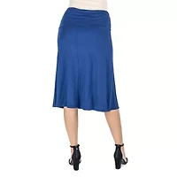 24seven Comfort Apparel Womens Mid Rise A-Line Skirt